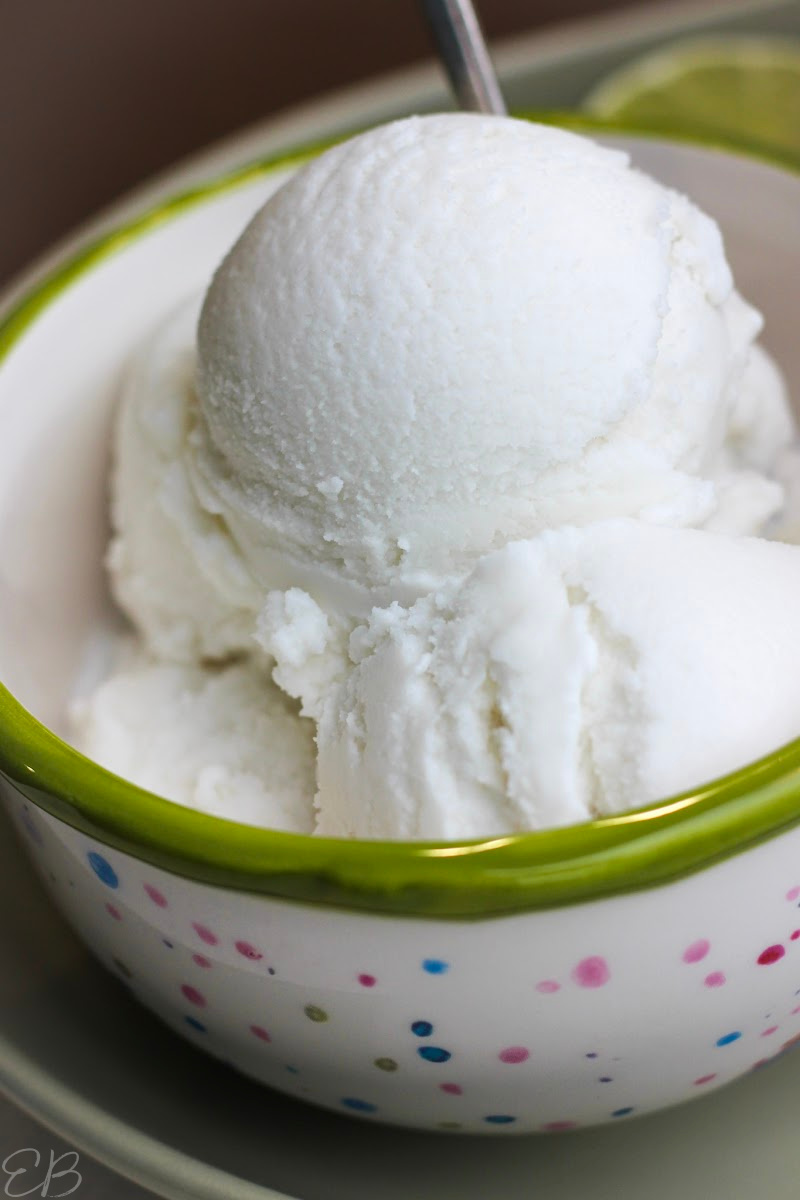 up close photo of coconut lime ice cream scoops