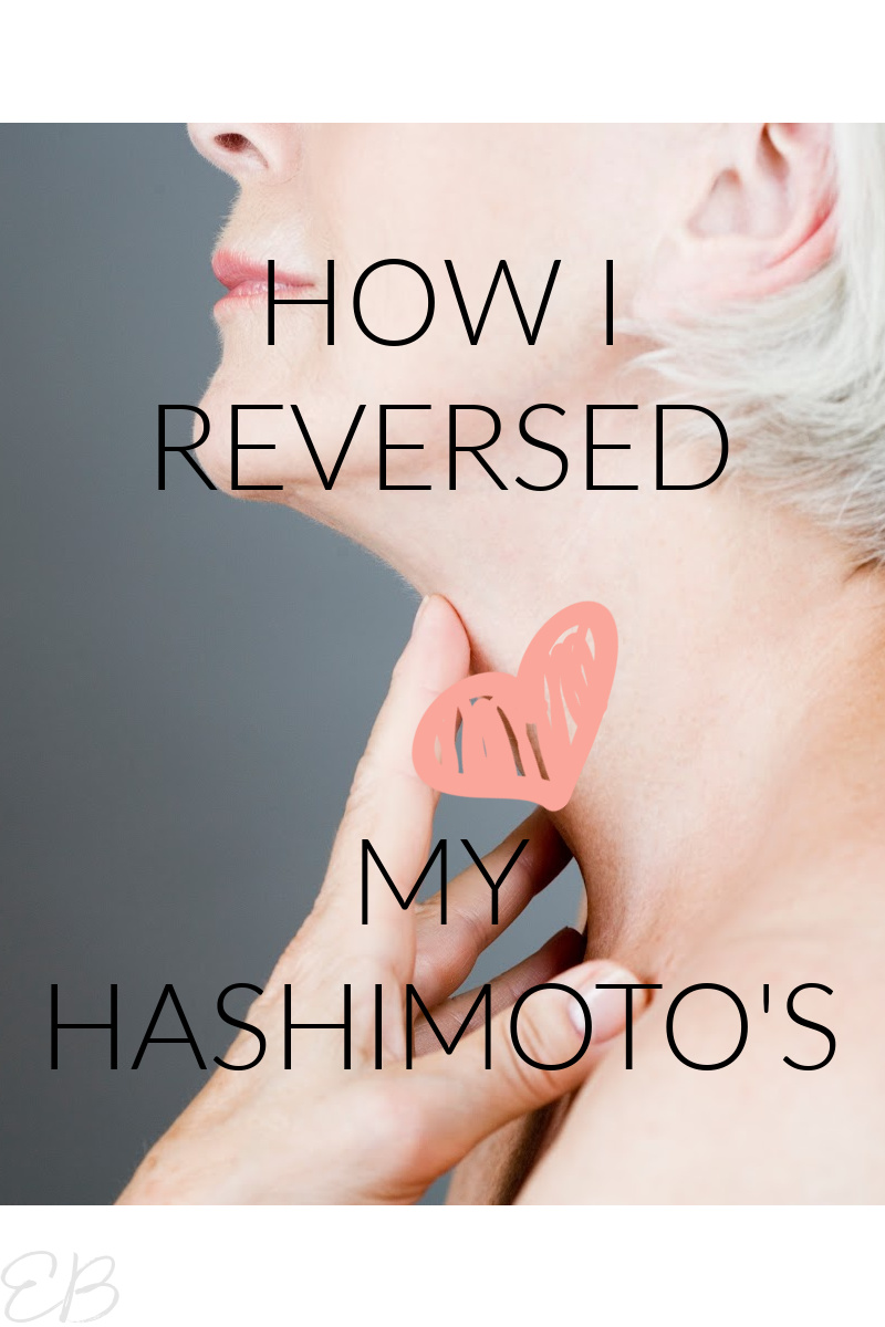 a woman's throad and thyroid area with wording, How I Reversed my Hashimoto's