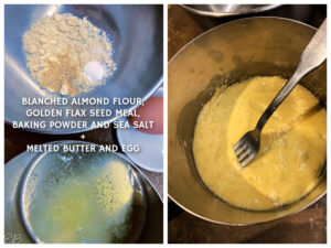 1st process photo of stirring together the batter of 90 second keto white bread