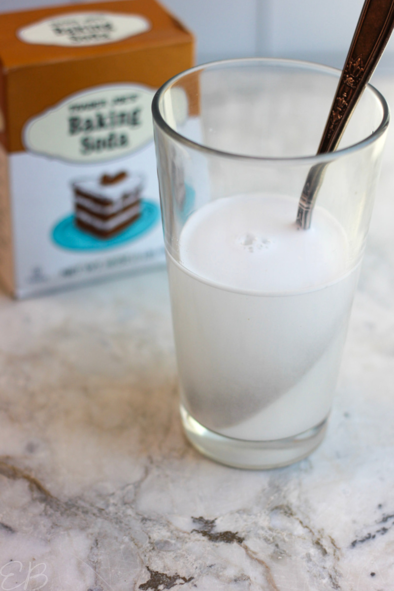 baking soda stirred into water