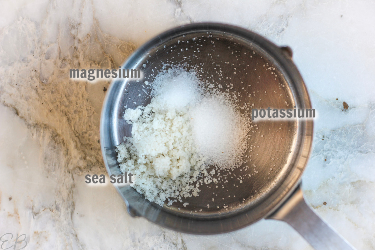 measured ingredients for homemade electrolyte powder