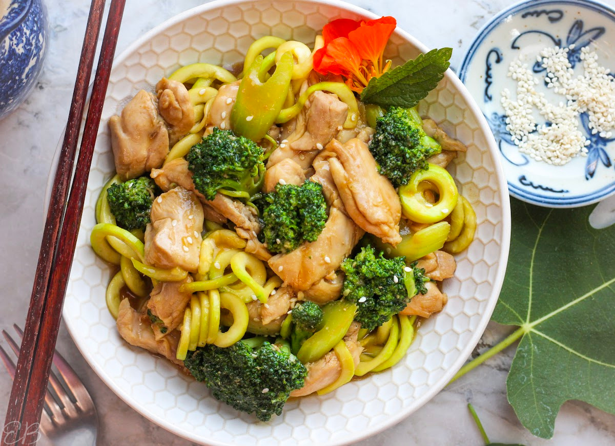 overhead view of 5-Ingredient Chicken Stir Fry