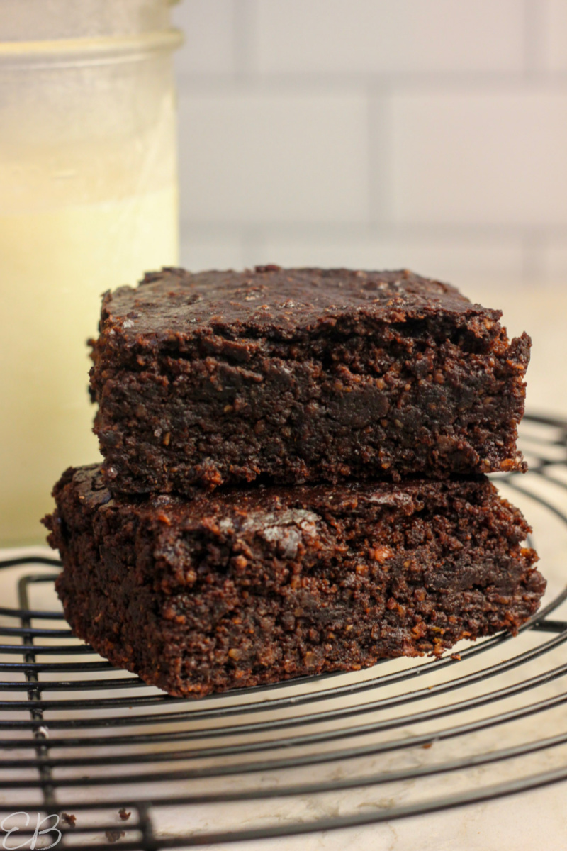 2 stacked apple carob brownies