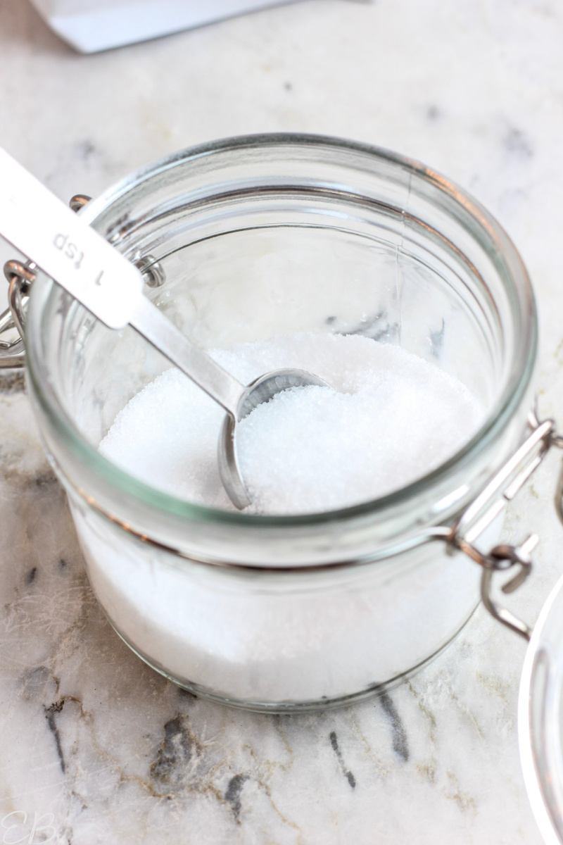 looking into jar of lite salt substitute potassium