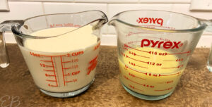 measured milk/cream and ginger juice