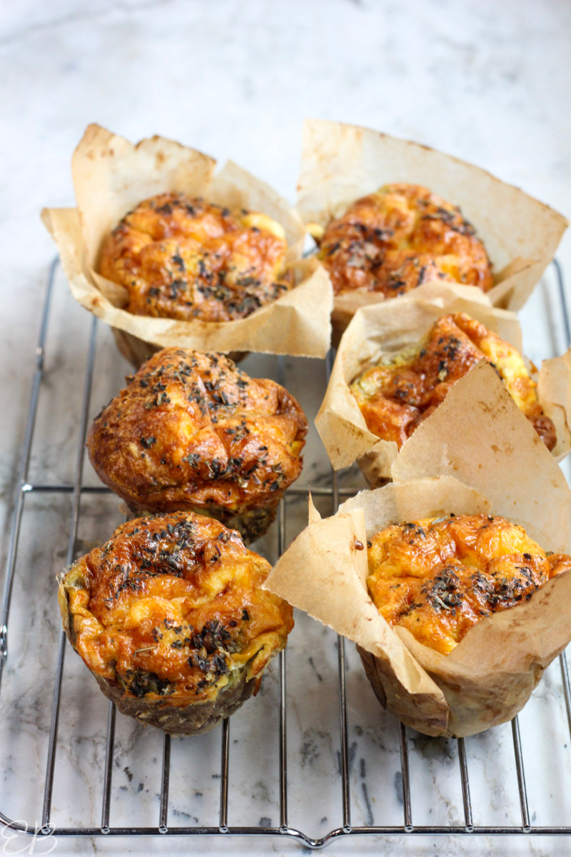Low FODMAP Meat and Egg Muffins on cooling rack