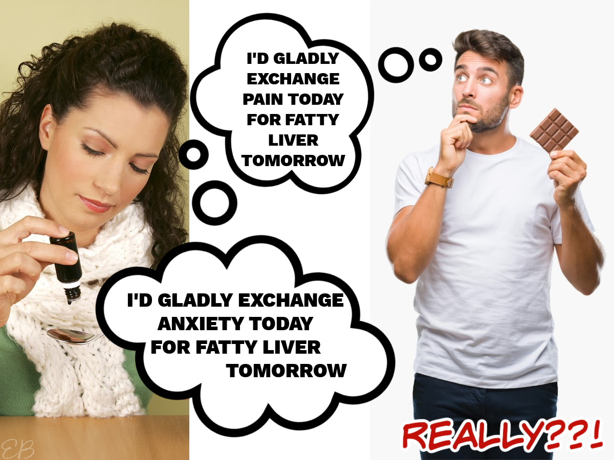 woman and man considering if CBD will help them feel better or if fatty liver disease is worth the temporary benefits