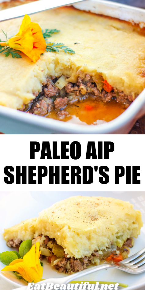 2 photos of paleo aip shepherd's pie