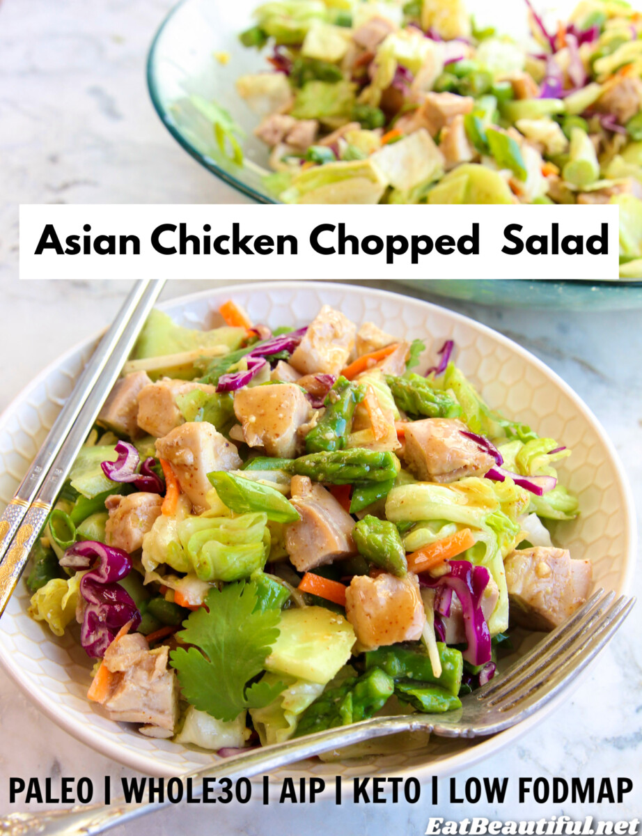 Asian Chicken Chopped Salad in white bowl