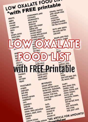low oxalate food list with article title