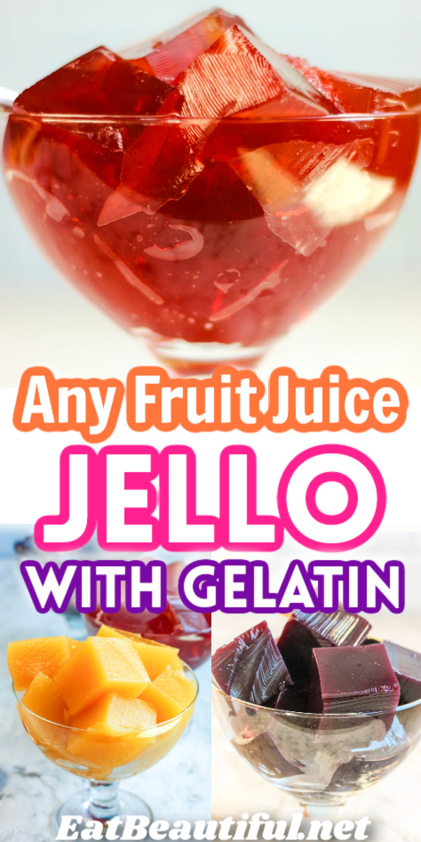 3 flavors of any fruit juice gelatin jello with gelatin and recipe title