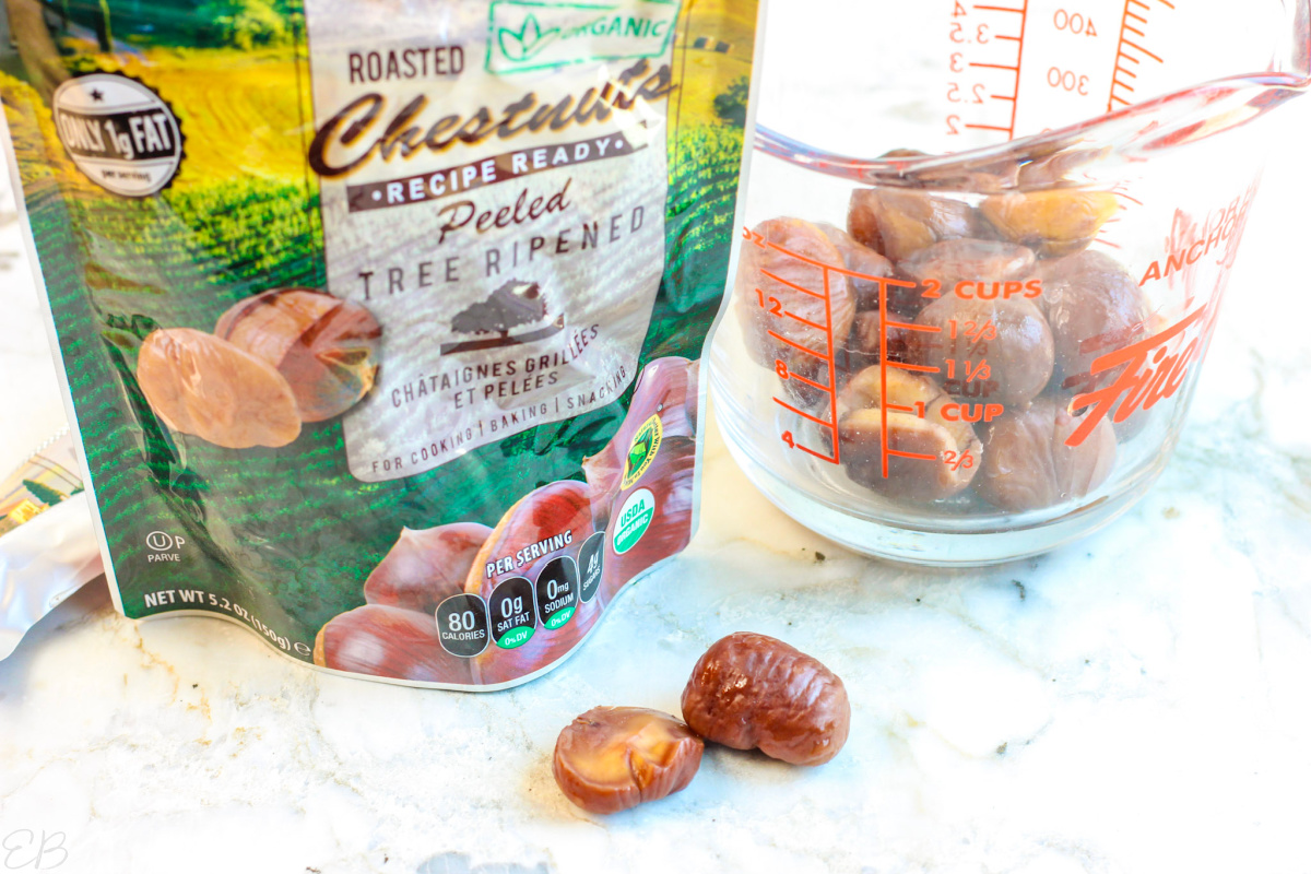 chestnuts in measuring cup