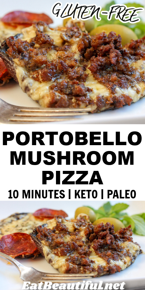 2 kinds of portobello mushroom pizza