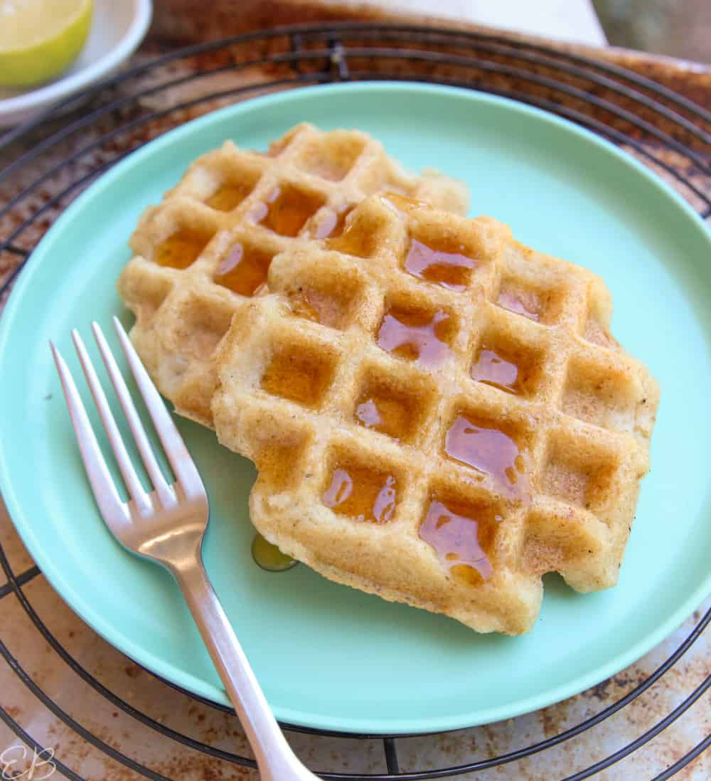 gluten free vegan masa waffles with syrup