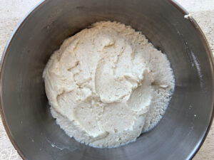 thick masa waffle dough in bowl