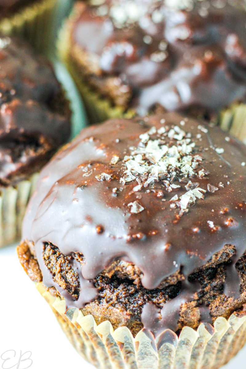 close up paleo chocolate muffins