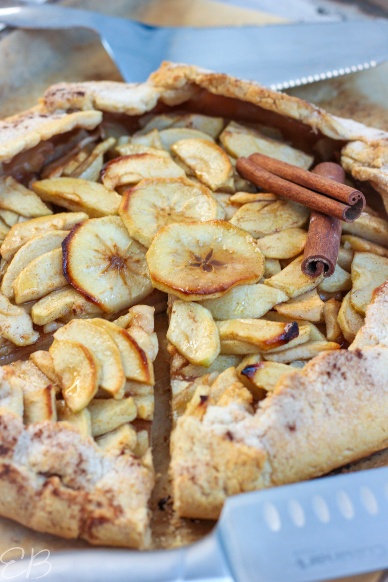 up close front side angle of paleo apple galette