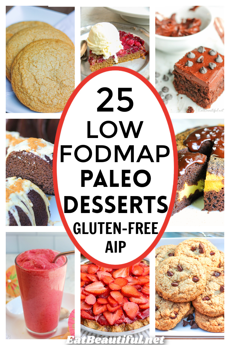 TITLE: 25 LOW FODMAP PALEO DESSERTS GLUTEN-FREE & AIP with 8 photos of the recipes