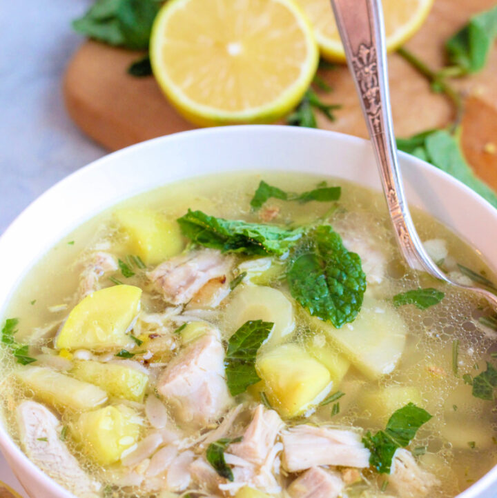 bowl of anti-inflammatory ginger chicken soup