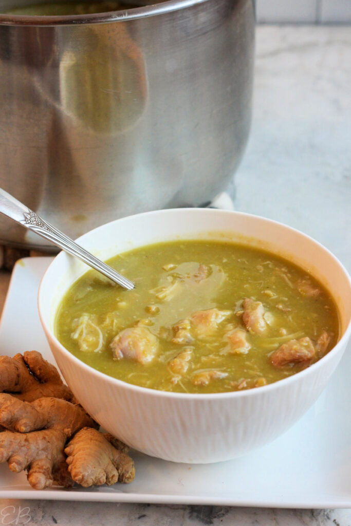 Instant Pot Split Pea Soup with Chicken and Ginger (Glutenfree, Low