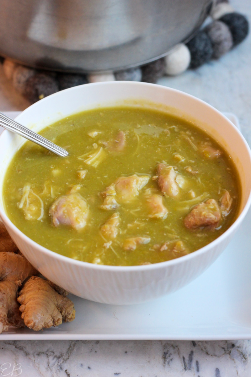 Instant Pot Split Pea Soup with Chicken and Ginger (Gluten-free, Low ...