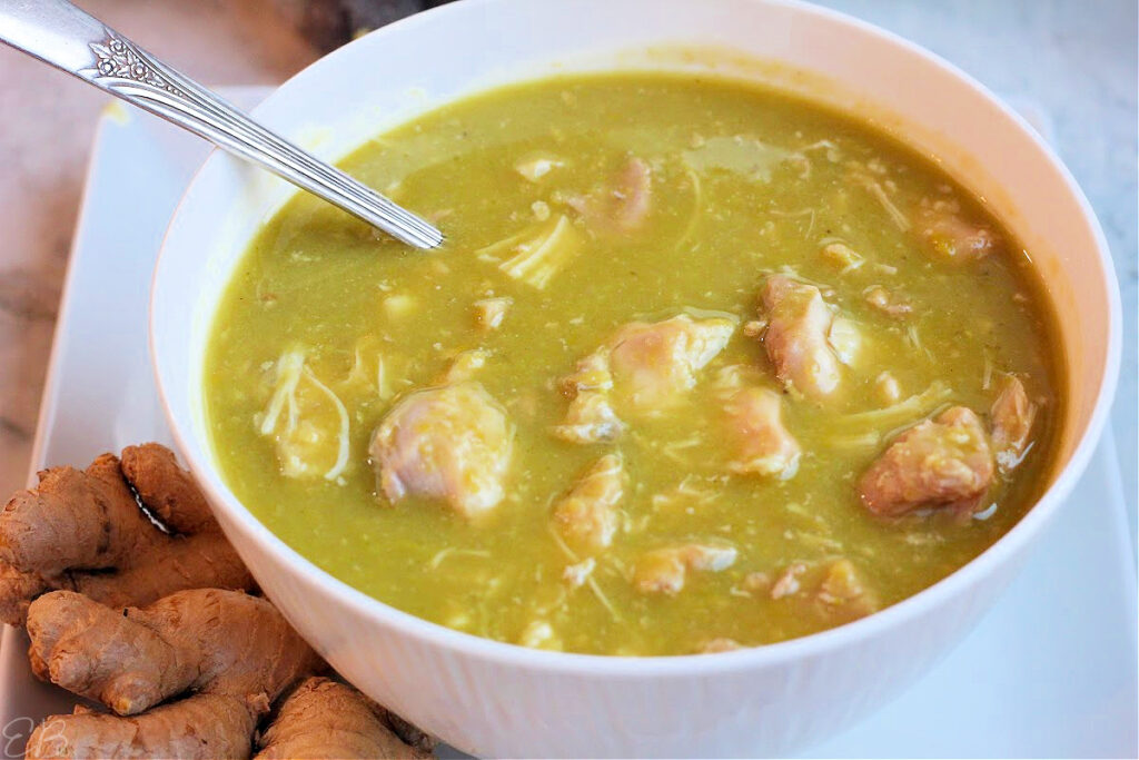 Instant Pot Split Pea Soup with Chicken and Ginger (Glutenfree, Low