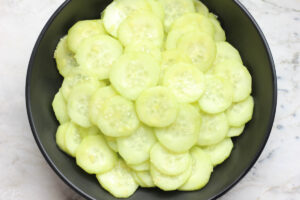 japanese cucumber salad without seeds for AIP version, marinating