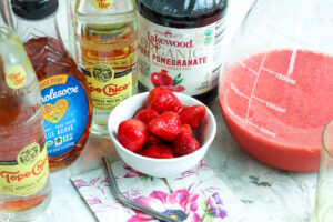 ingredients for mocktail assembled