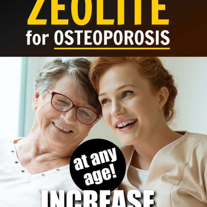a woman and her grandmother hugging, with title overlay: How to Use Zeolite for Osteoporosis, Increase Bone Mass at Any Age