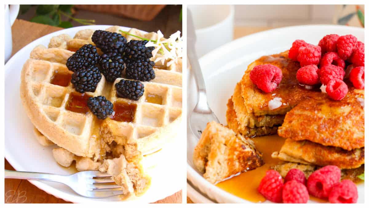 waffles and pancakes for the holidays, made with oat flour