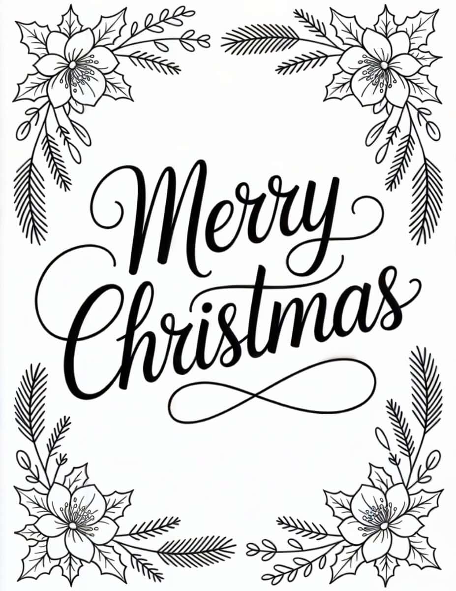 Merry Christmas coloring page