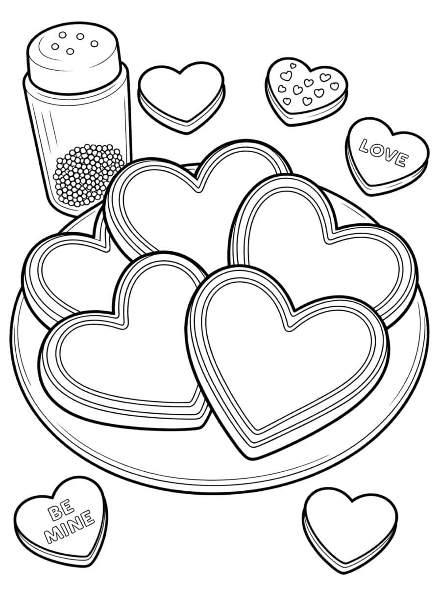 a plate of cookies to decorate coloring page