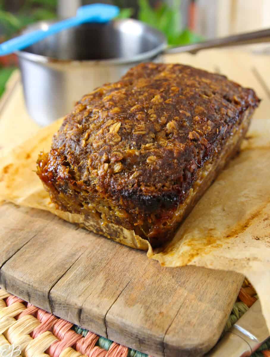 healthy oatmeal meatloaf baked without glaze