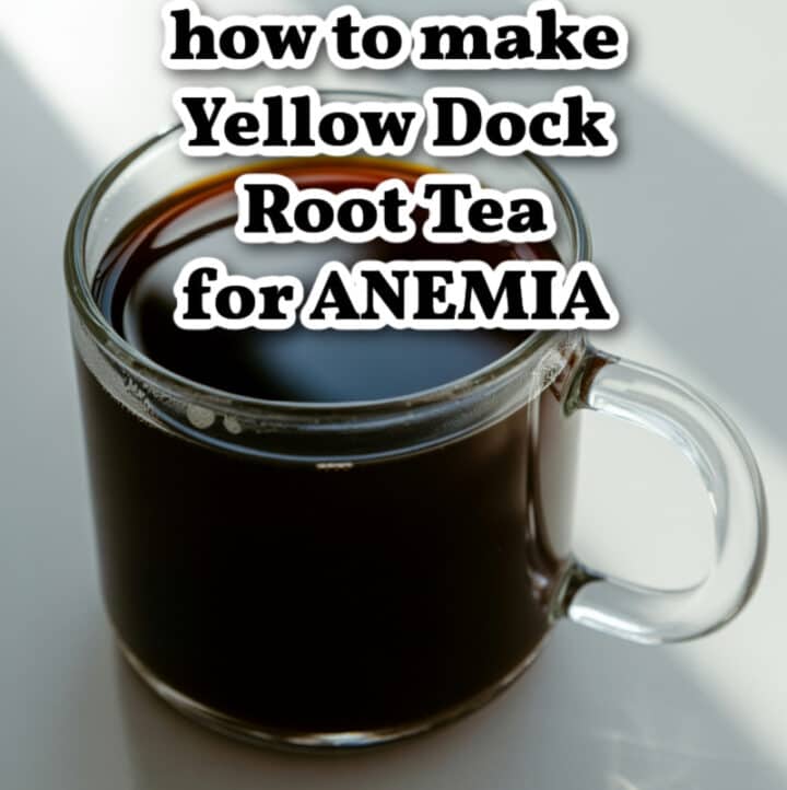 cup of yellow dock tea for low iron