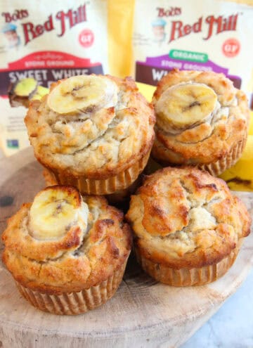4 JUMBO stacked rice flour banana muffins