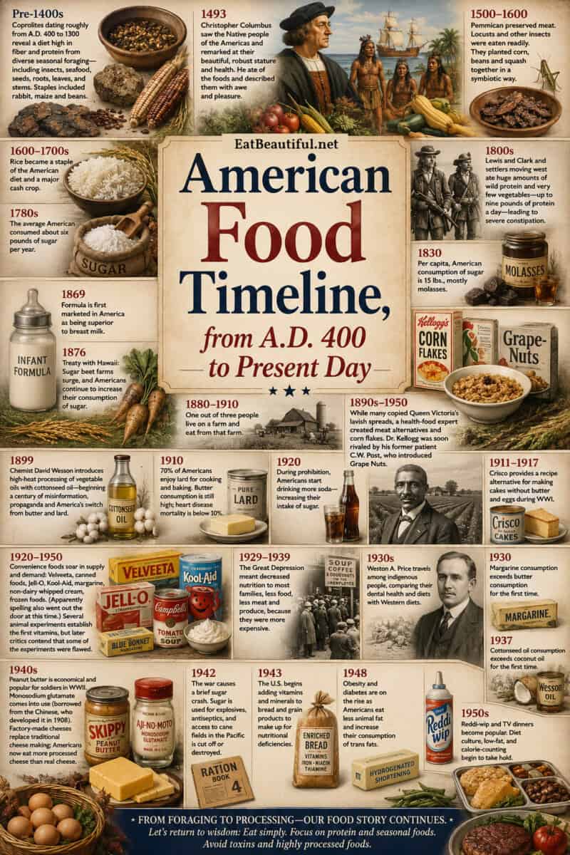 american food timeline infographic
