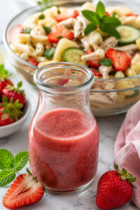 strawberry vinaigrette in carafe