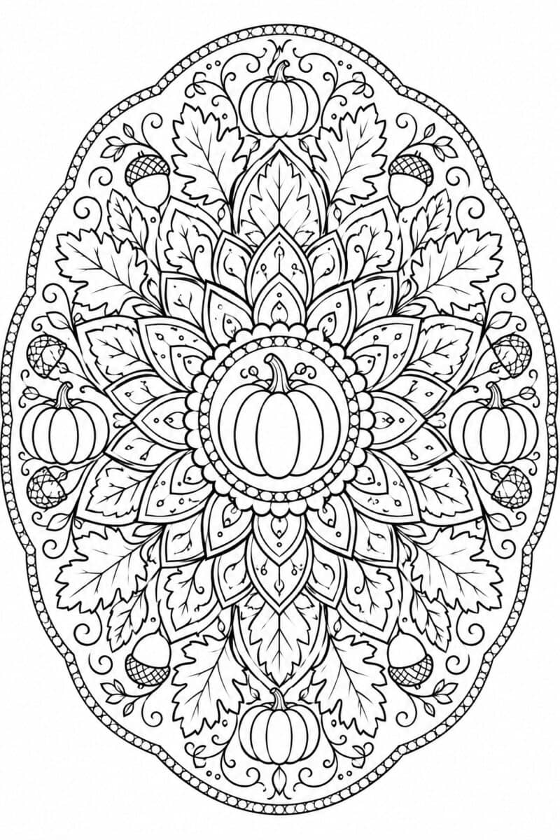 fall mandala coloring page free printable