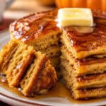 stacked paleo gf pumpkin pancakes bite