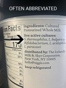 normal yogurt container with Strep Therm in it