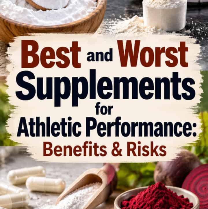 best supplements for exercise performance wording, with images of supplements